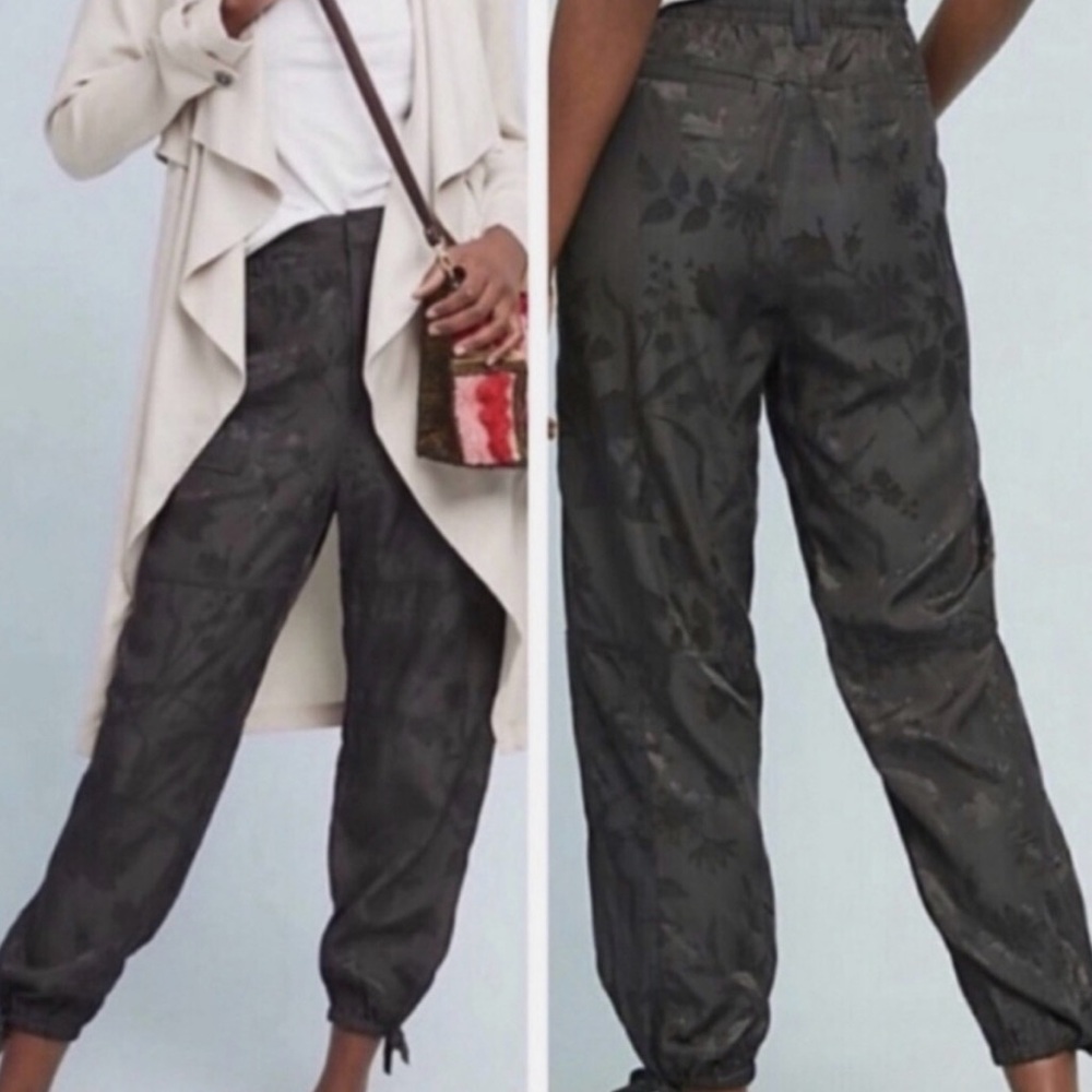 Anthropologie Floral Jacquard Joggers size M NWT